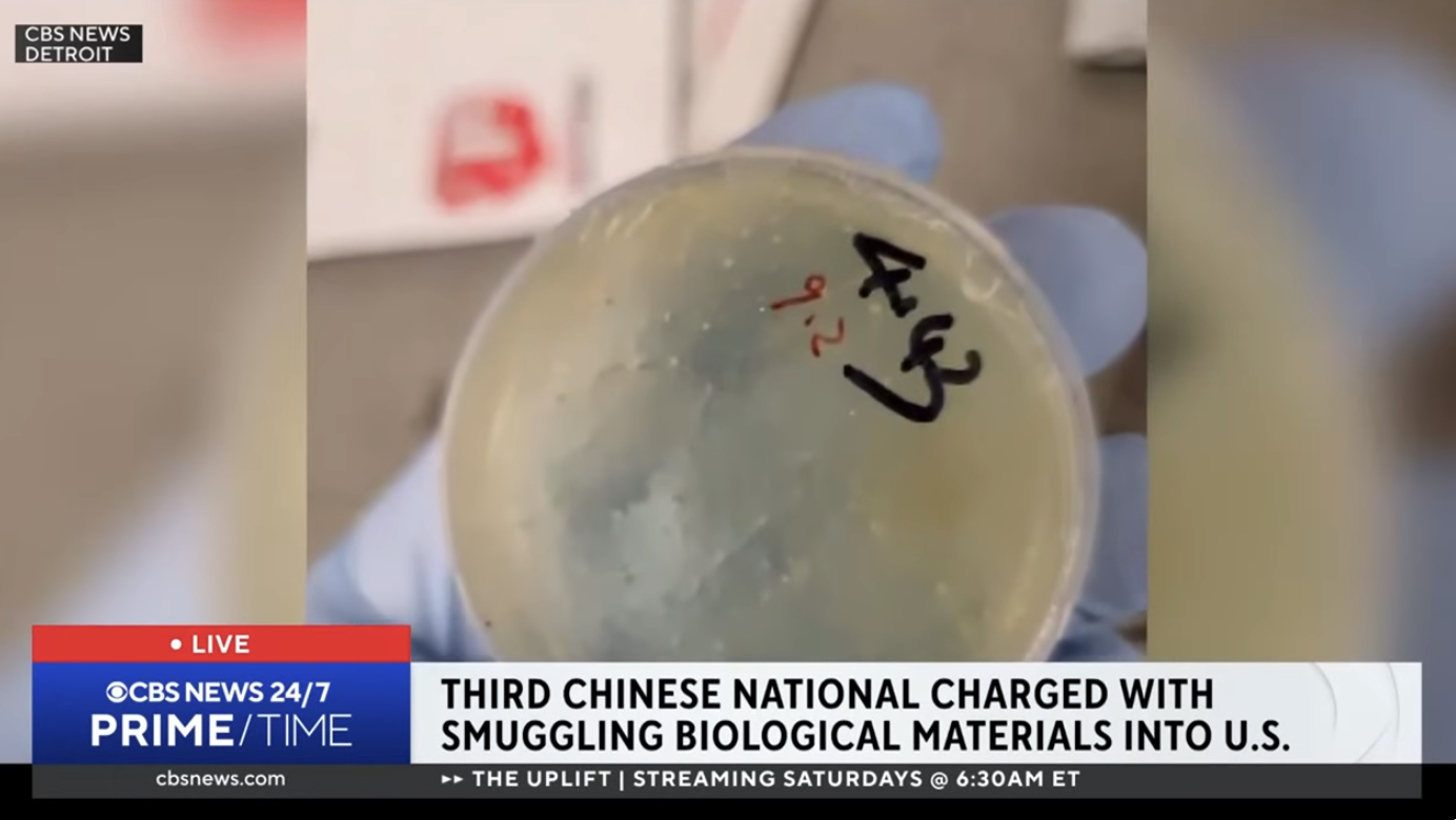 pathogen smuggled by Chinese citizen